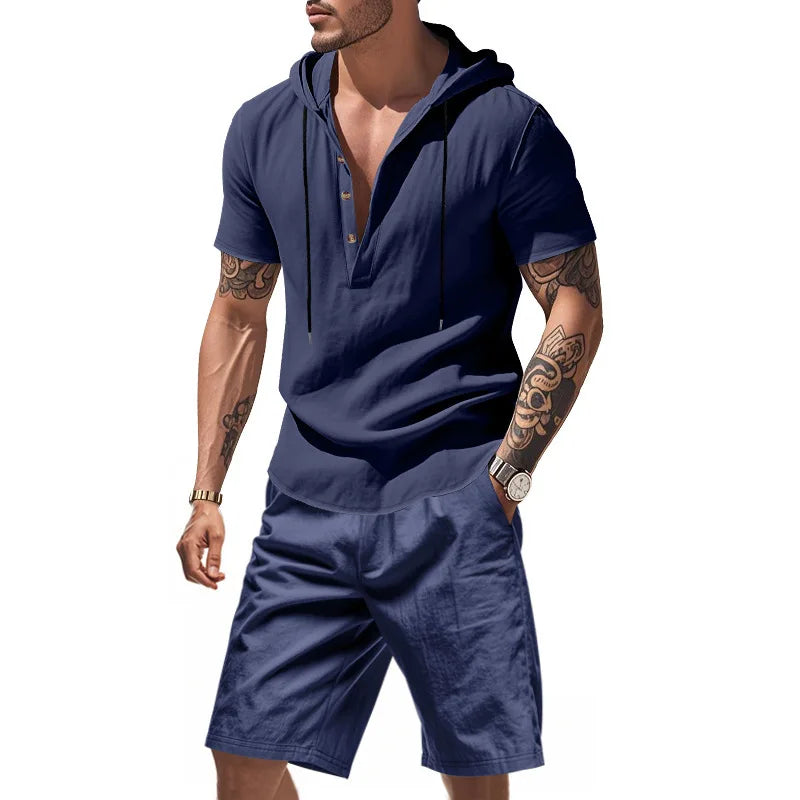 HOODED SHORT SET FOR MEN