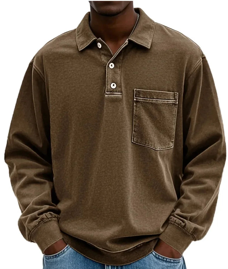 CLASSIC LONG SLEEVE POLO SHIRT FOR MEN