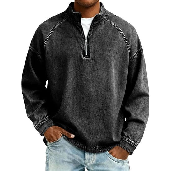VINTAGE QUARTER ZIP SHIRT FOR MEN