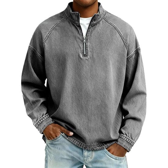 VINTAGE QUARTER ZIP SHIRT FOR MEN