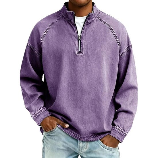 VINTAGE QUARTER ZIP SHIRT FOR MEN
