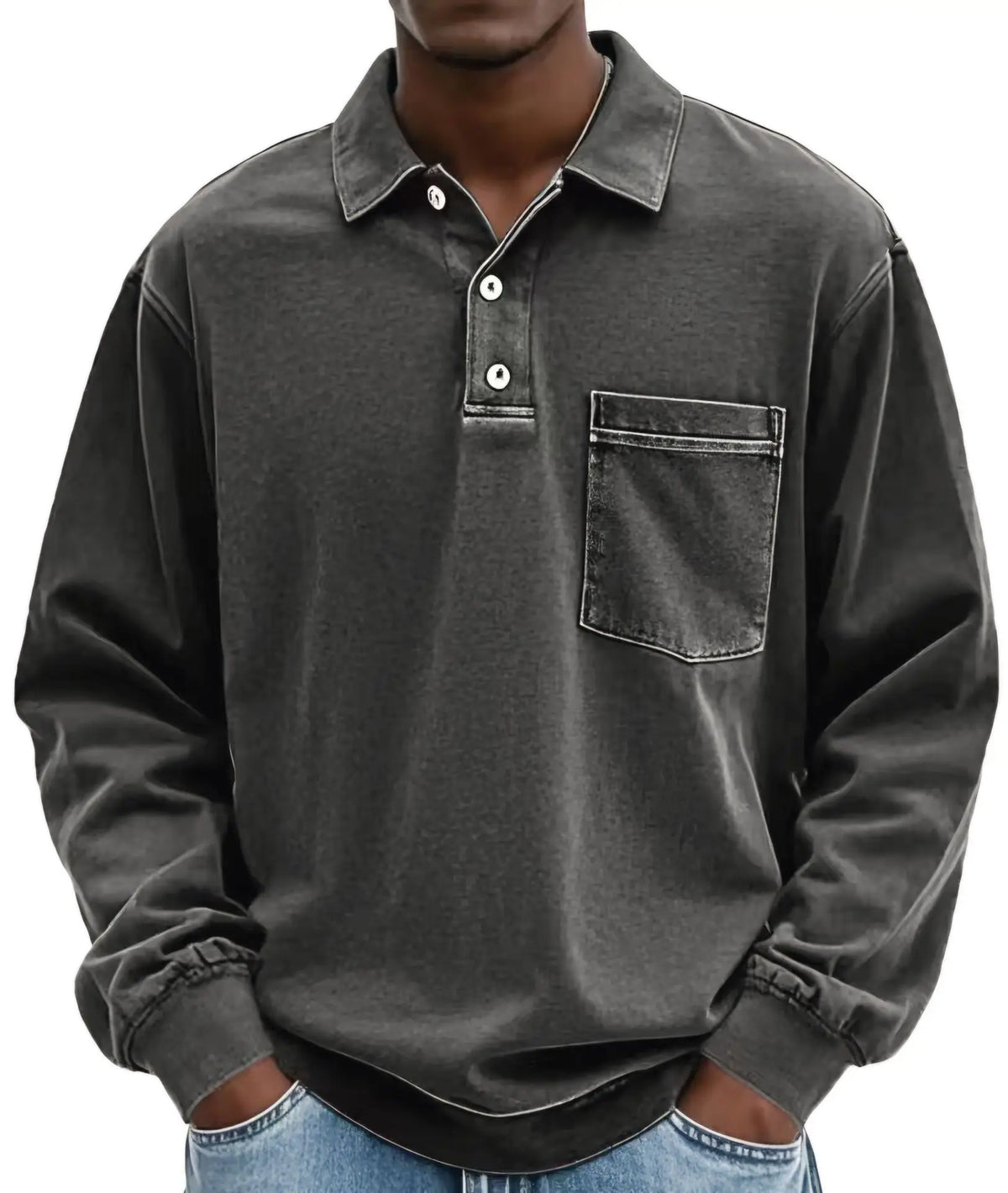 CLASSIC LONG SLEEVE POLO SHIRT FOR MEN