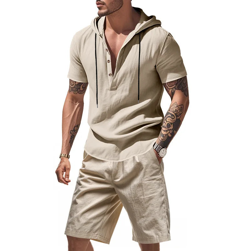 HOODED SHORT SET FOR MEN