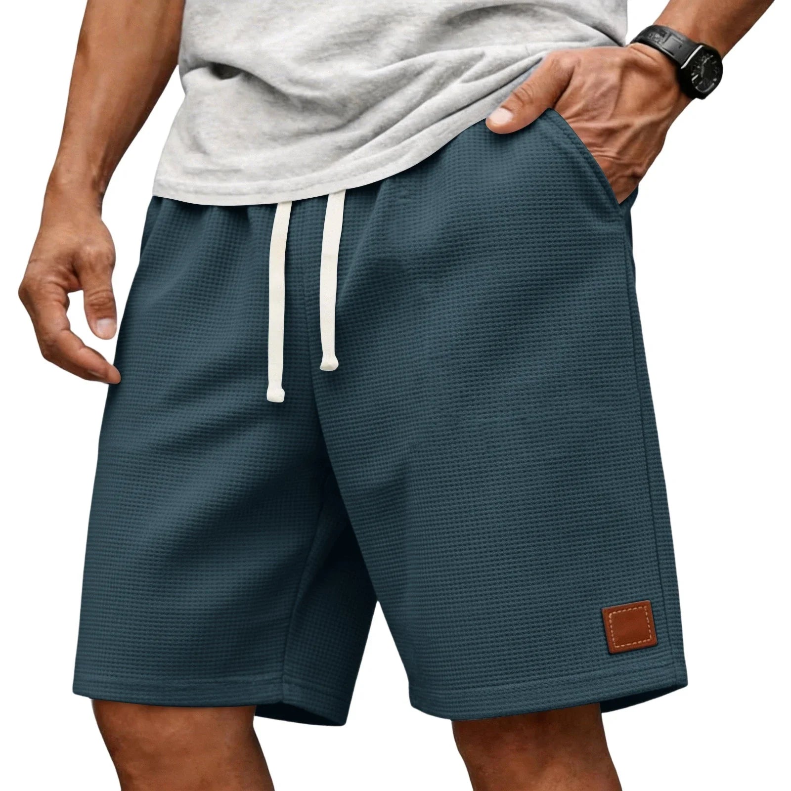 WAFFLE TEXTURE SHORTS FOR MEN