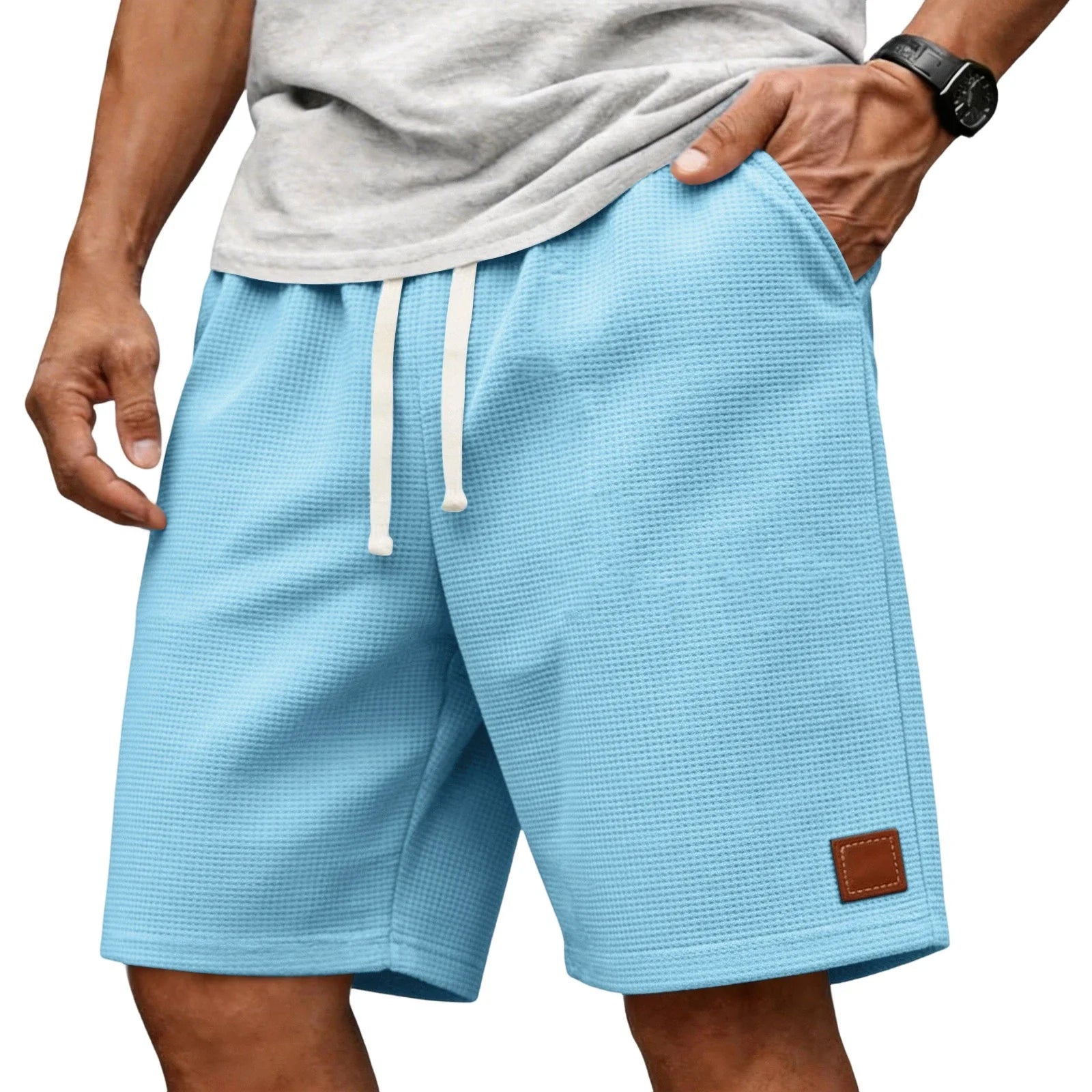 WAFFLE TEXTURE SHORTS FOR MEN