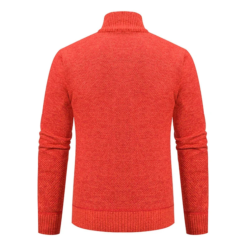 KNIT ZIP COLLAR SWEATER FOR MEN