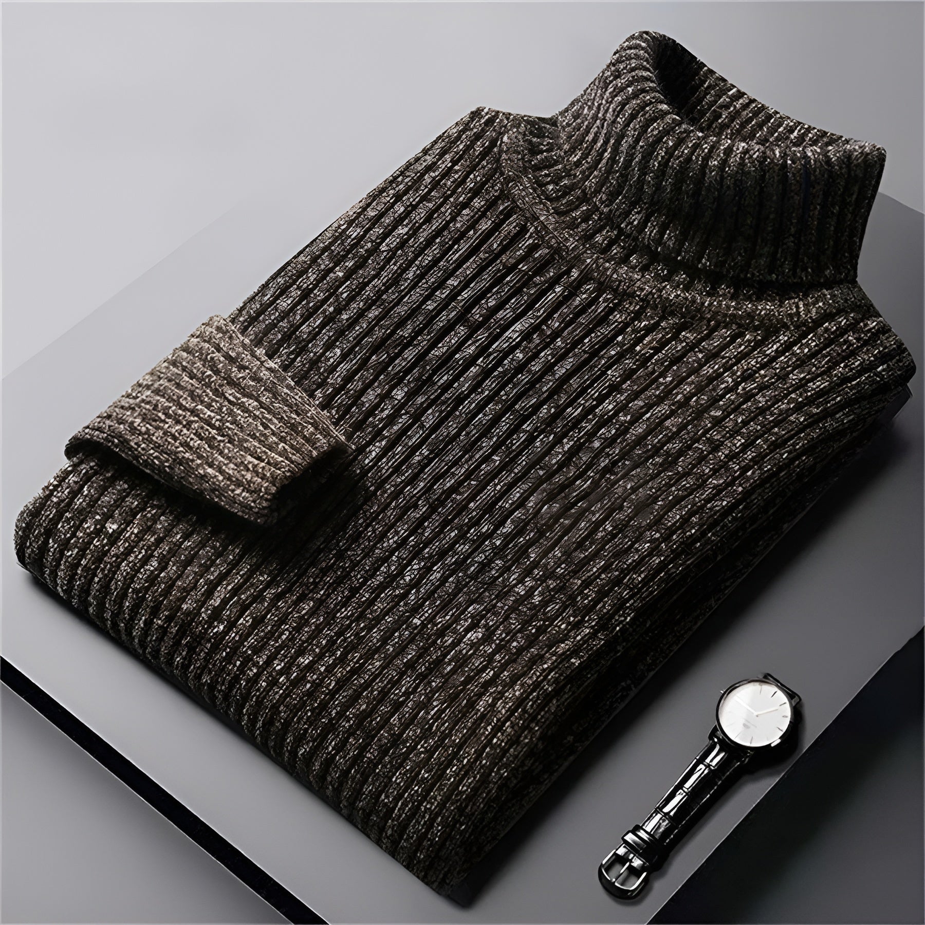 TEXTURED TURTLENECK SWEATER FOR MEN