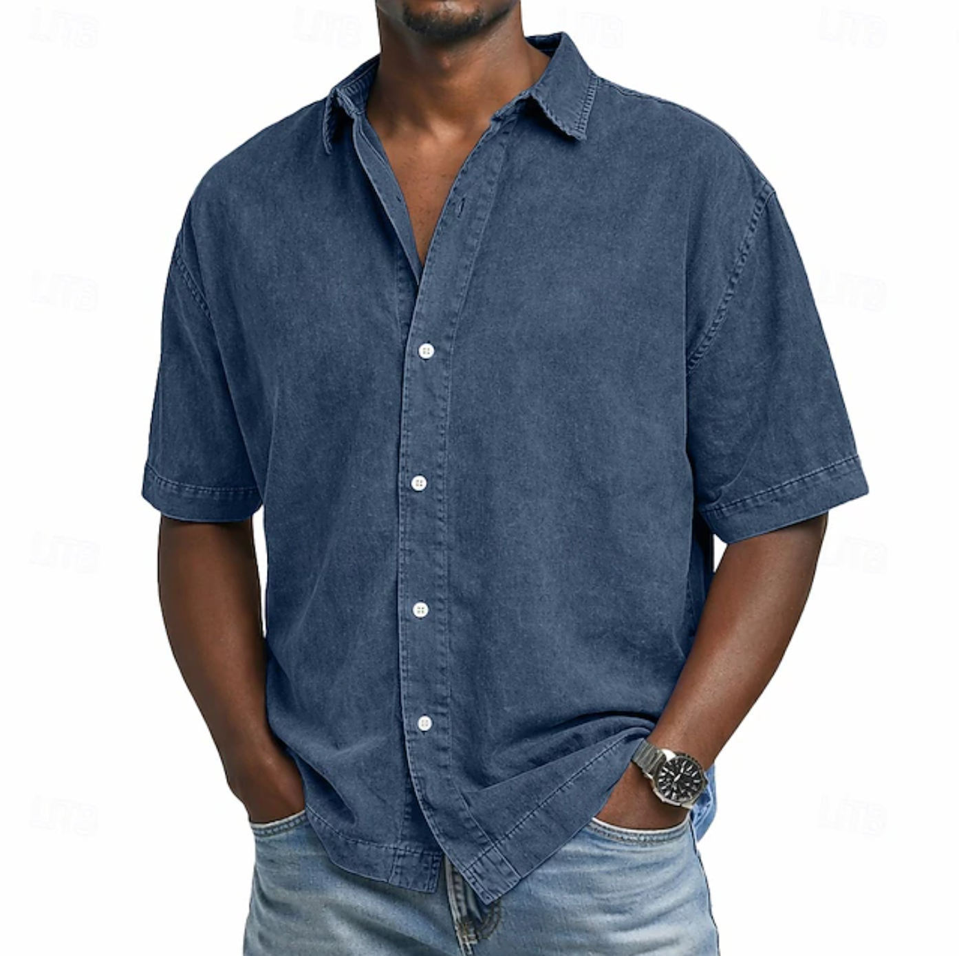 ACID WASH COTTON SHIRT FOR MEN