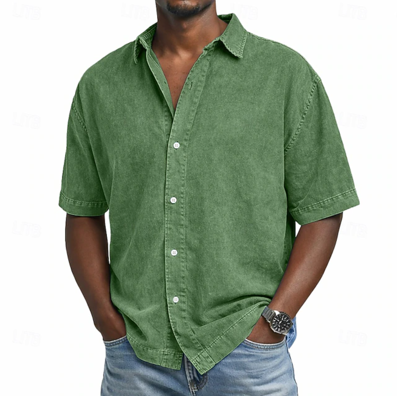 ACID WASH COTTON SHIRT FOR MEN