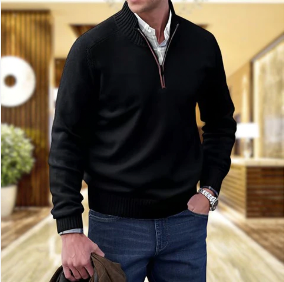 WENTWORTH LONDON | ZIPPERED KNIT PULLOVER FOR MEN