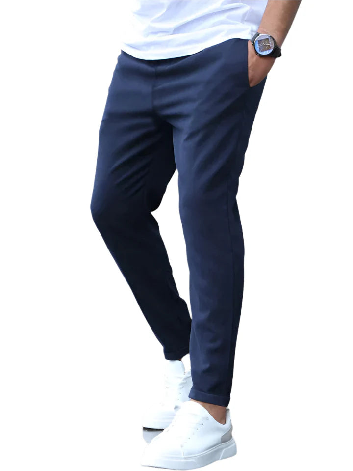 STRETCH COTTON TROUSERS FOR MEN