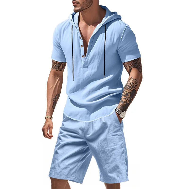 HOODED SHORT SET FOR MEN