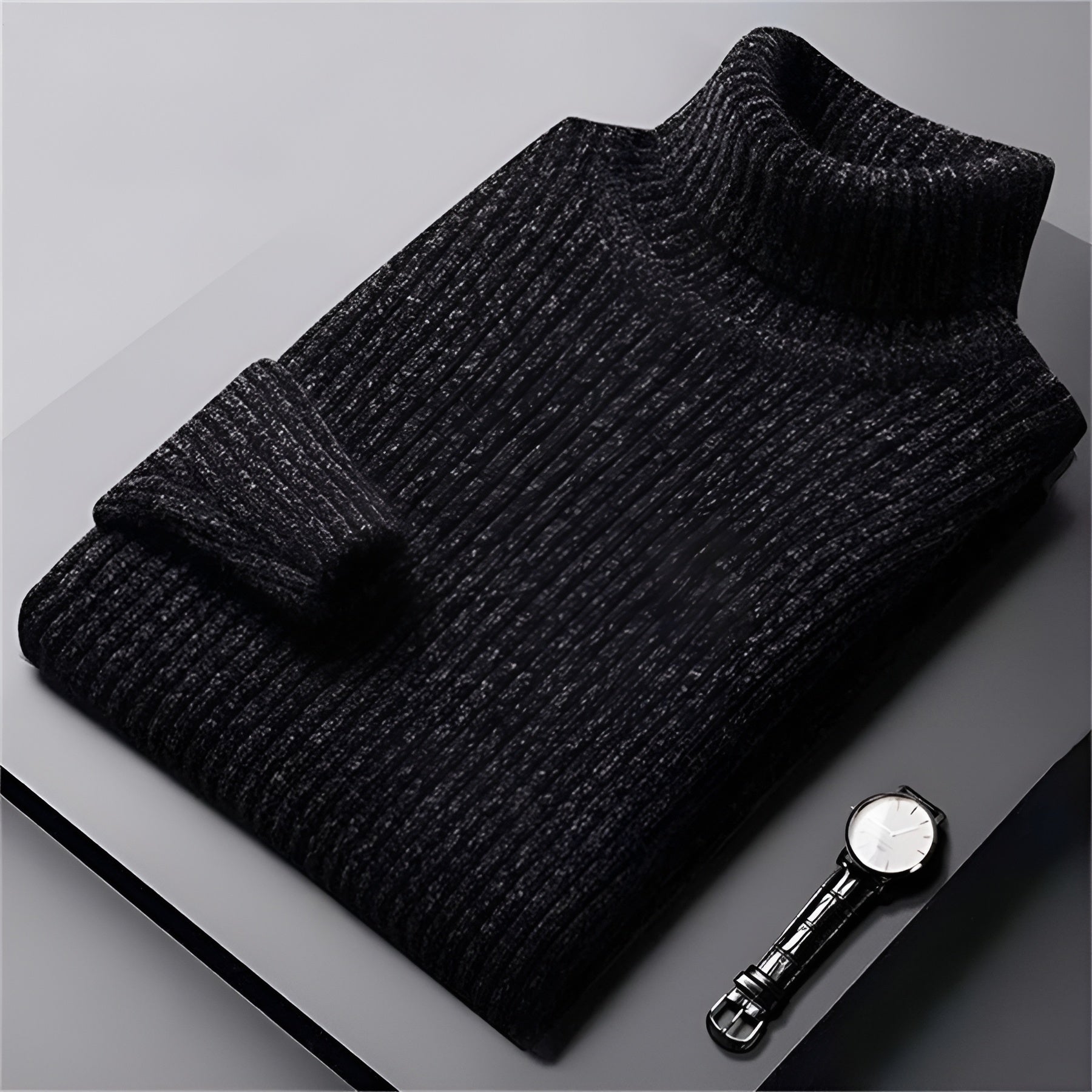 TEXTURED TURTLENECK SWEATER FOR MEN