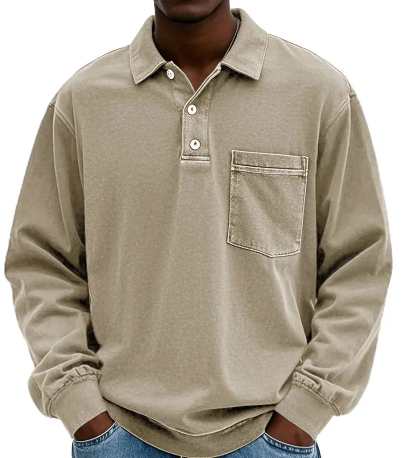 CLASSIC LONG SLEEVE POLO SHIRT FOR MEN