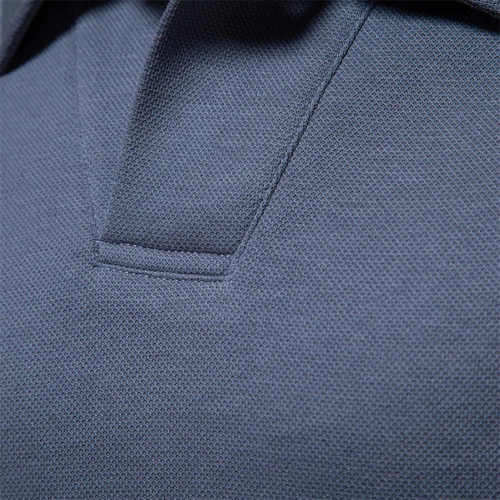 LONG SLEEVE COTTON POLO FOR MEN
