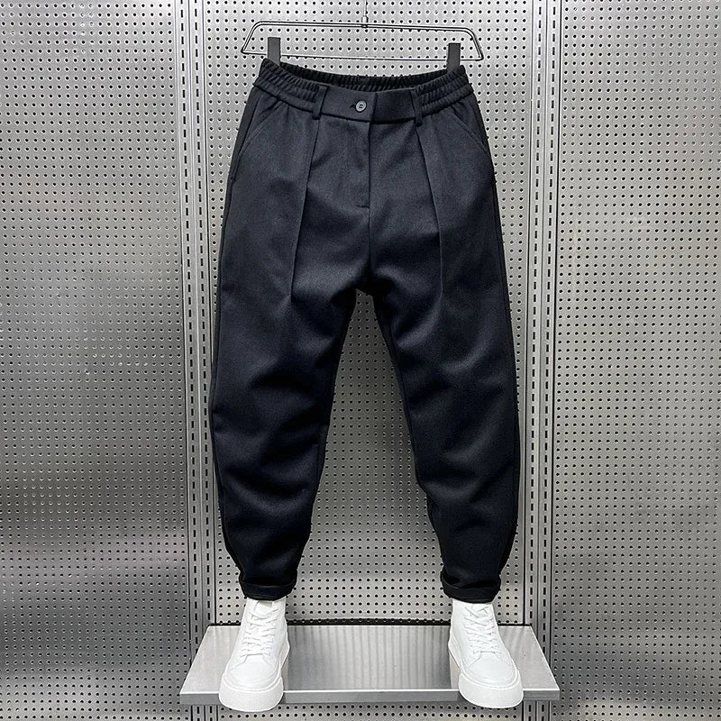 BRUSHED WOOL TWILL TROUSERS FOR MEN