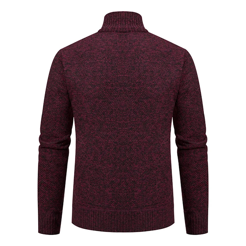 KNIT ZIP COLLAR SWEATER FOR MEN
