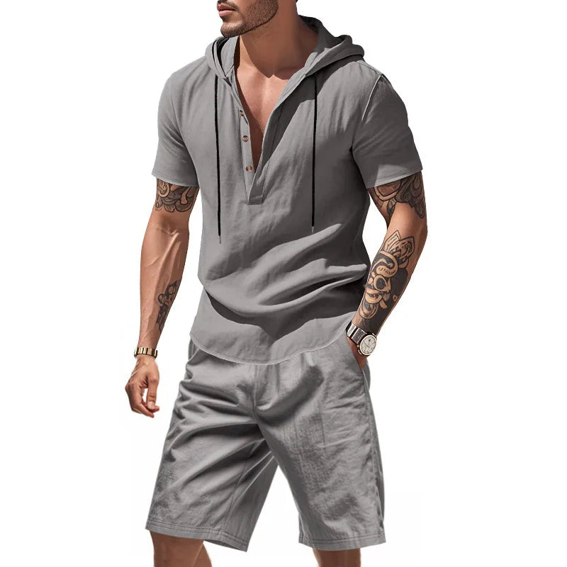 HOODED SHORT SET FOR MEN