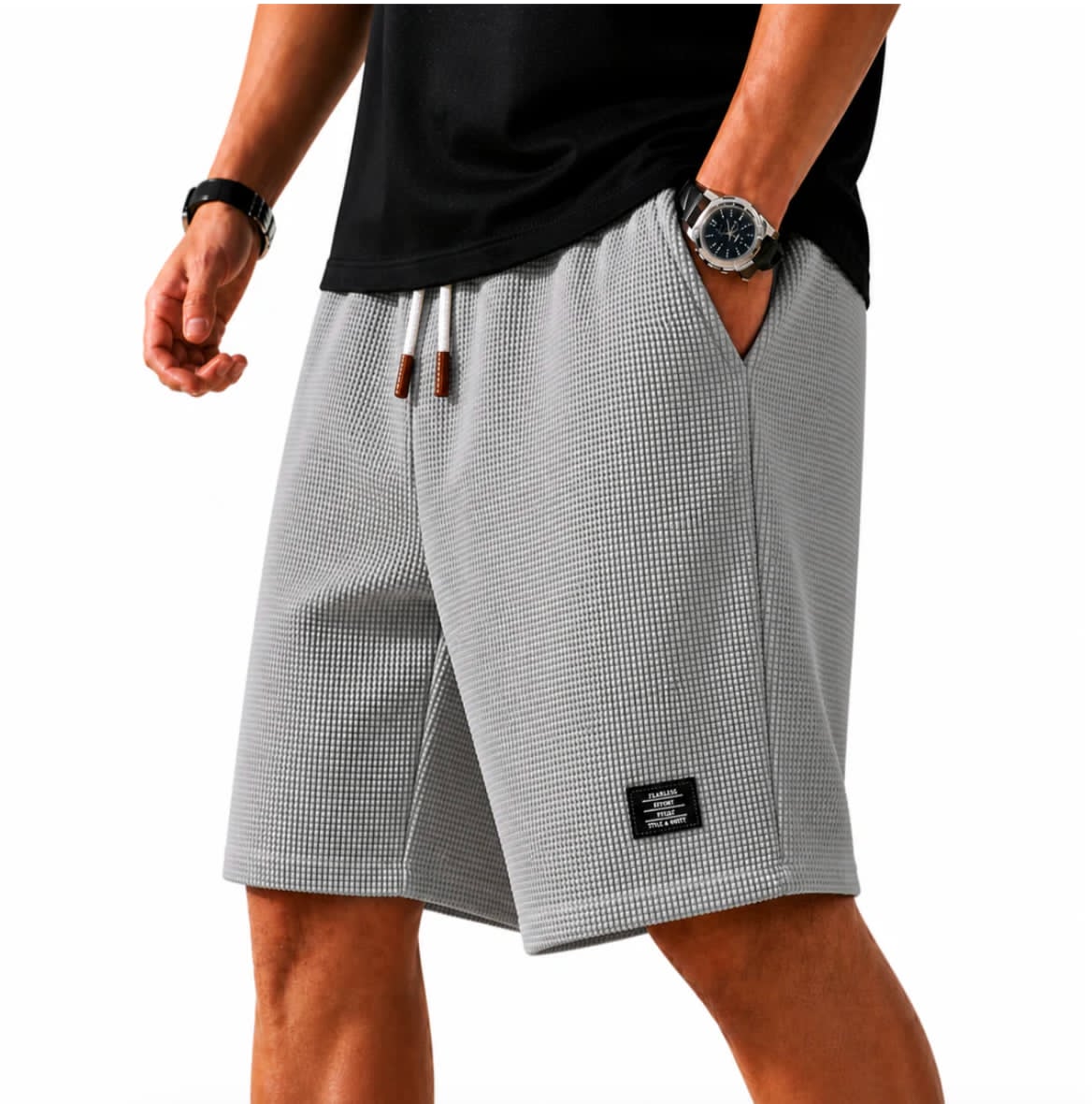 WAFFLE BERMUDA SHORTS FOR MEN