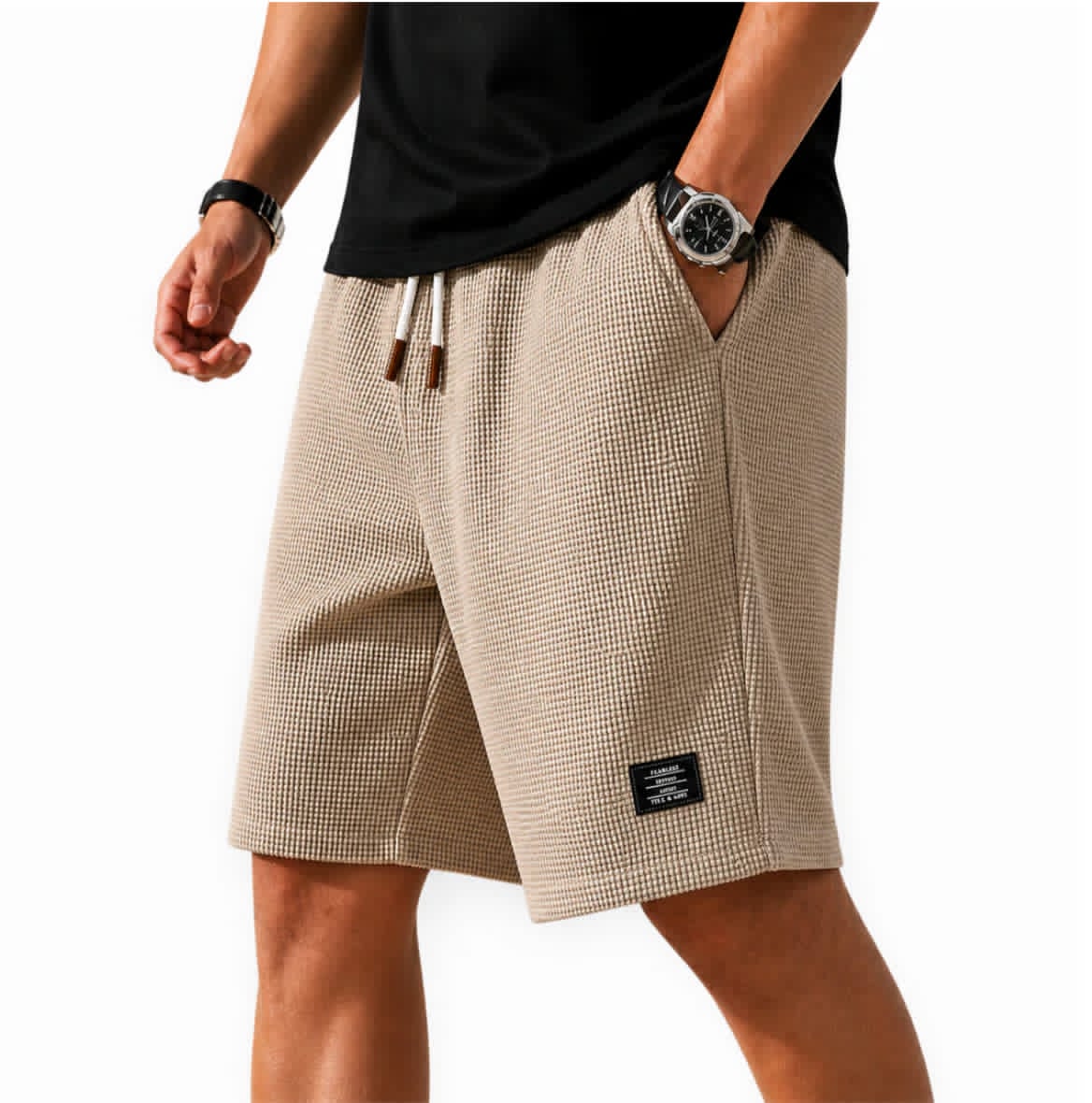 WAFFLE BERMUDA SHORTS FOR MEN
