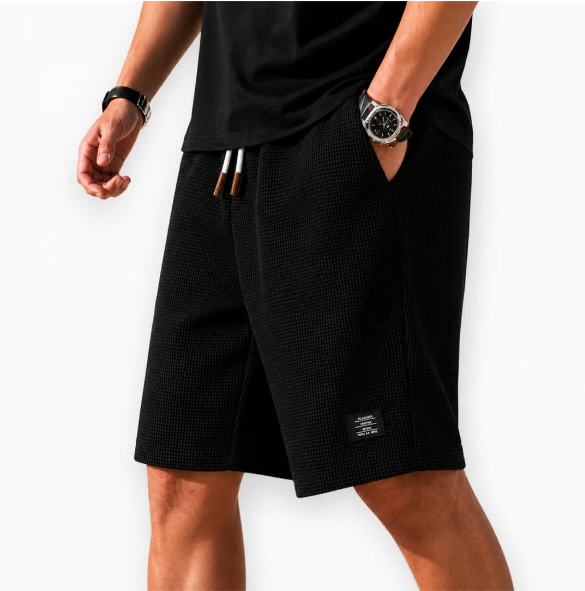 WAFFLE BERMUDA SHORTS FOR MEN