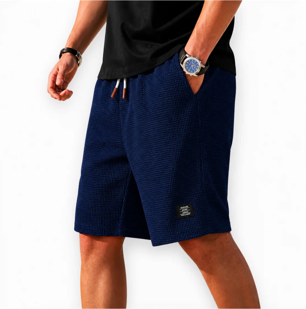 WAFFLE BERMUDA SHORTS FOR MEN