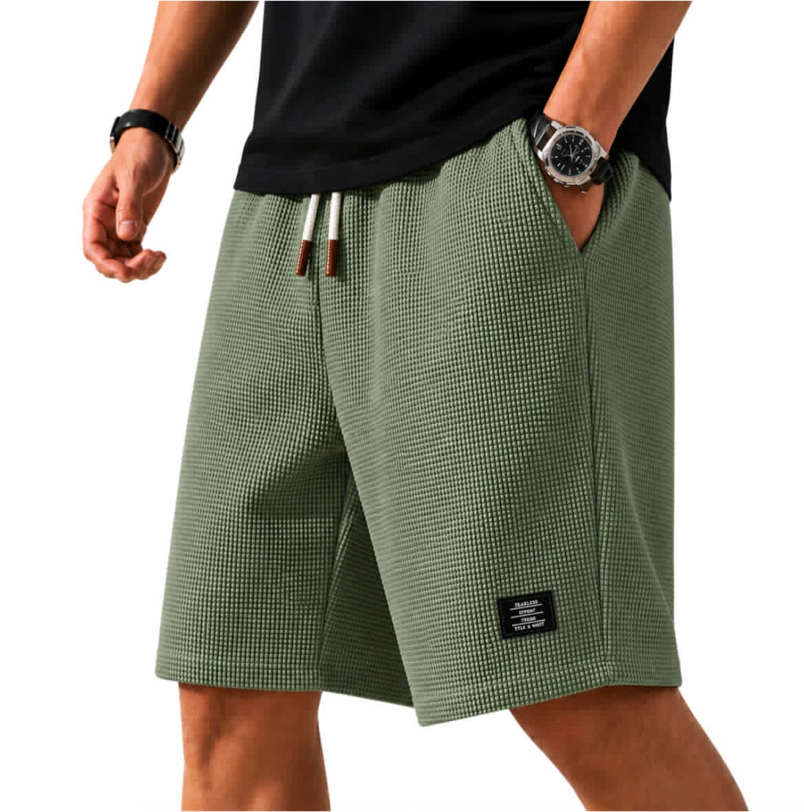 WAFFLE BERMUDA SHORTS FOR MEN