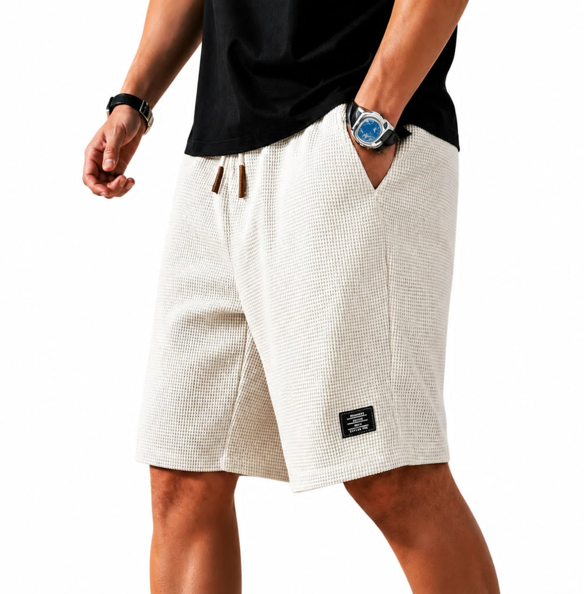 WAFFLE BERMUDA SHORTS FOR MEN