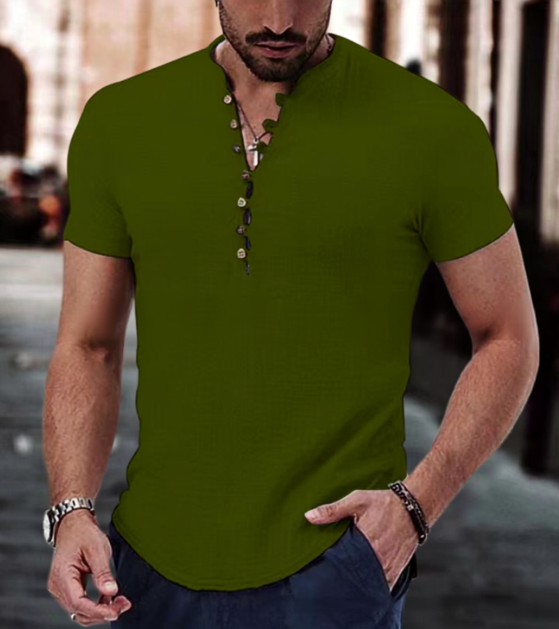COTTON  MAO COLLAR SHIRT FOR MEN