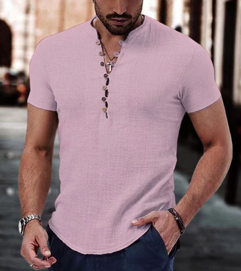 COTTON  MAO COLLAR SHIRT FOR MEN