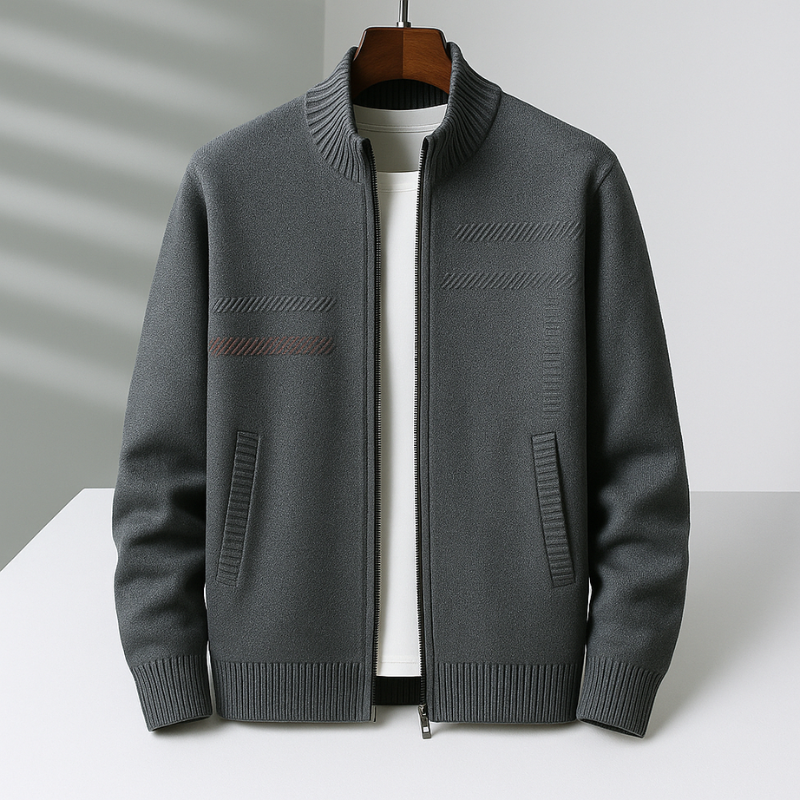 WENTWORTH LONDON | ZIP-UP KNIT JACKET FOR MEN