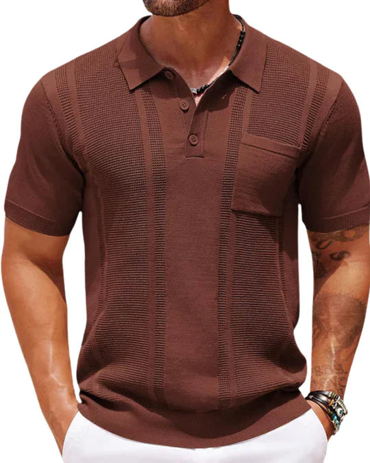 SLEEK TEXTURED POLO SHIRT FOR MEN