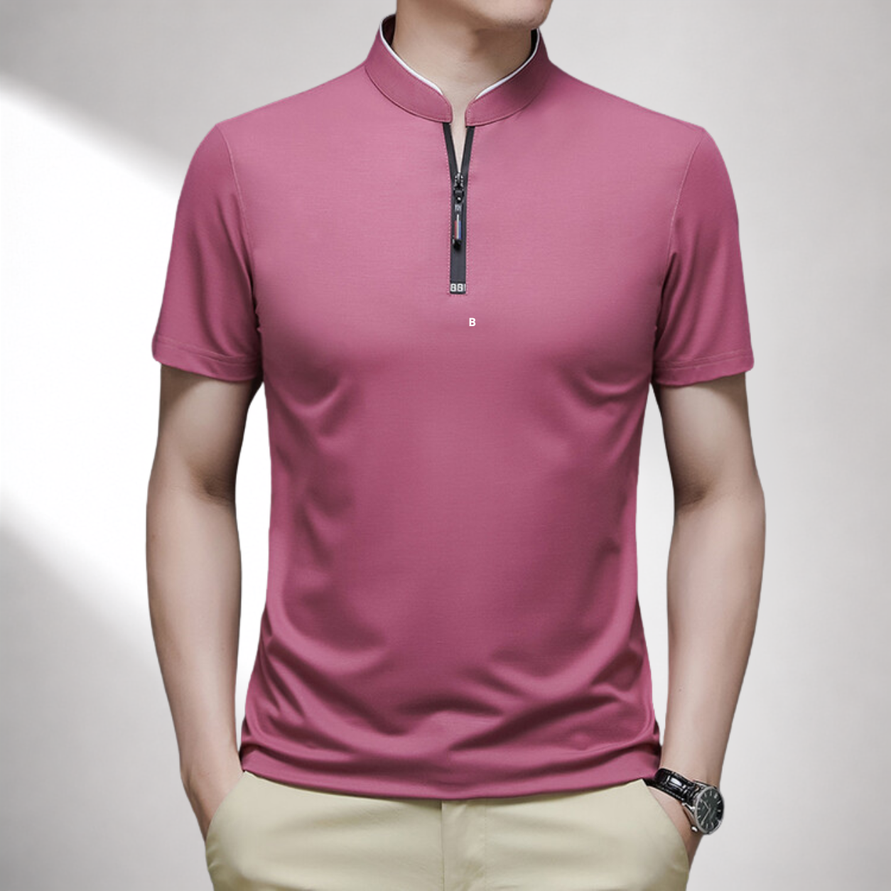 QUARTER-ZIP POLO SHIRT FOR MEN