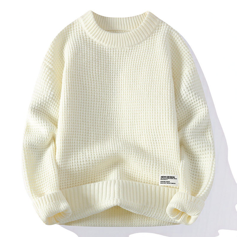 HONEYCOMB KNIT CREWNECK SWEATER FOR MEN