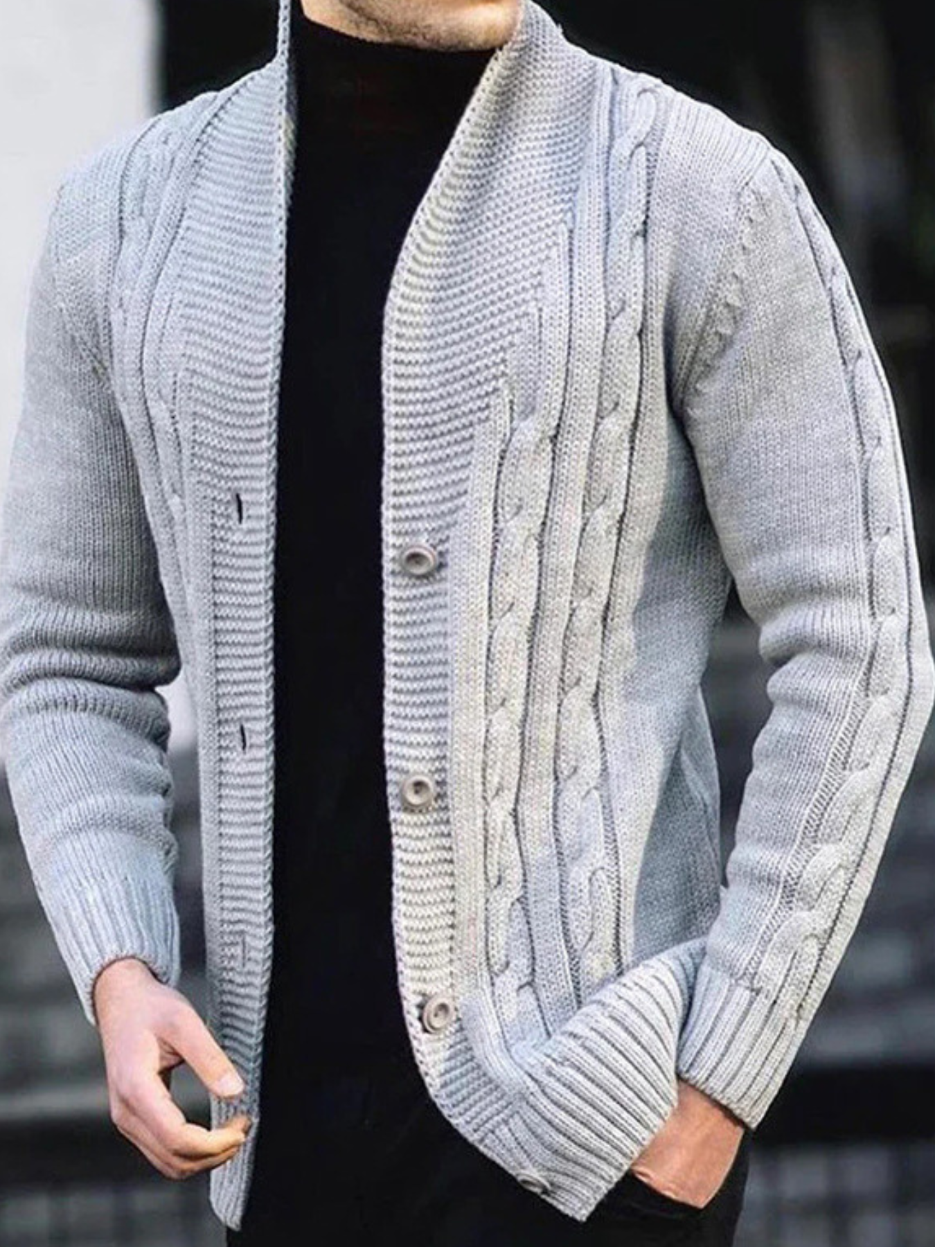 RIBBED KNIT SWEATER FOR MEN