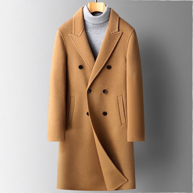 MID-LENGTH LAPEL COAT FOR MEN