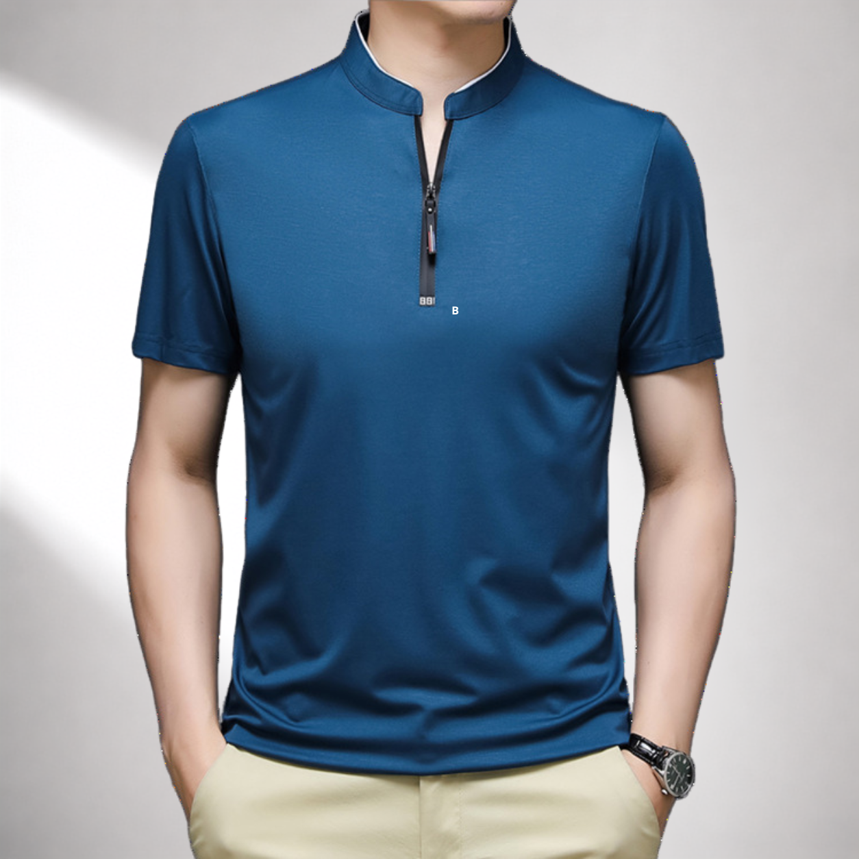 QUARTER-ZIP POLO SHIRT FOR MEN