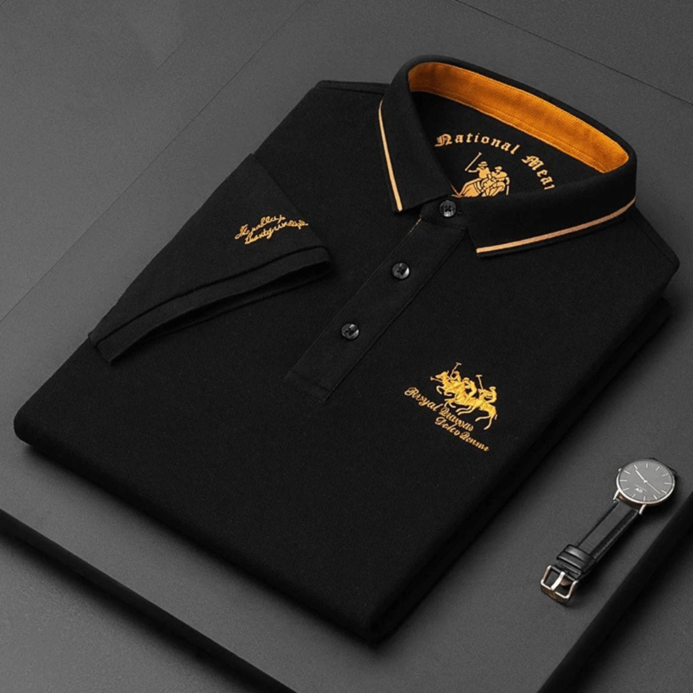 BUTTON COLLAR POLO FOR MEN