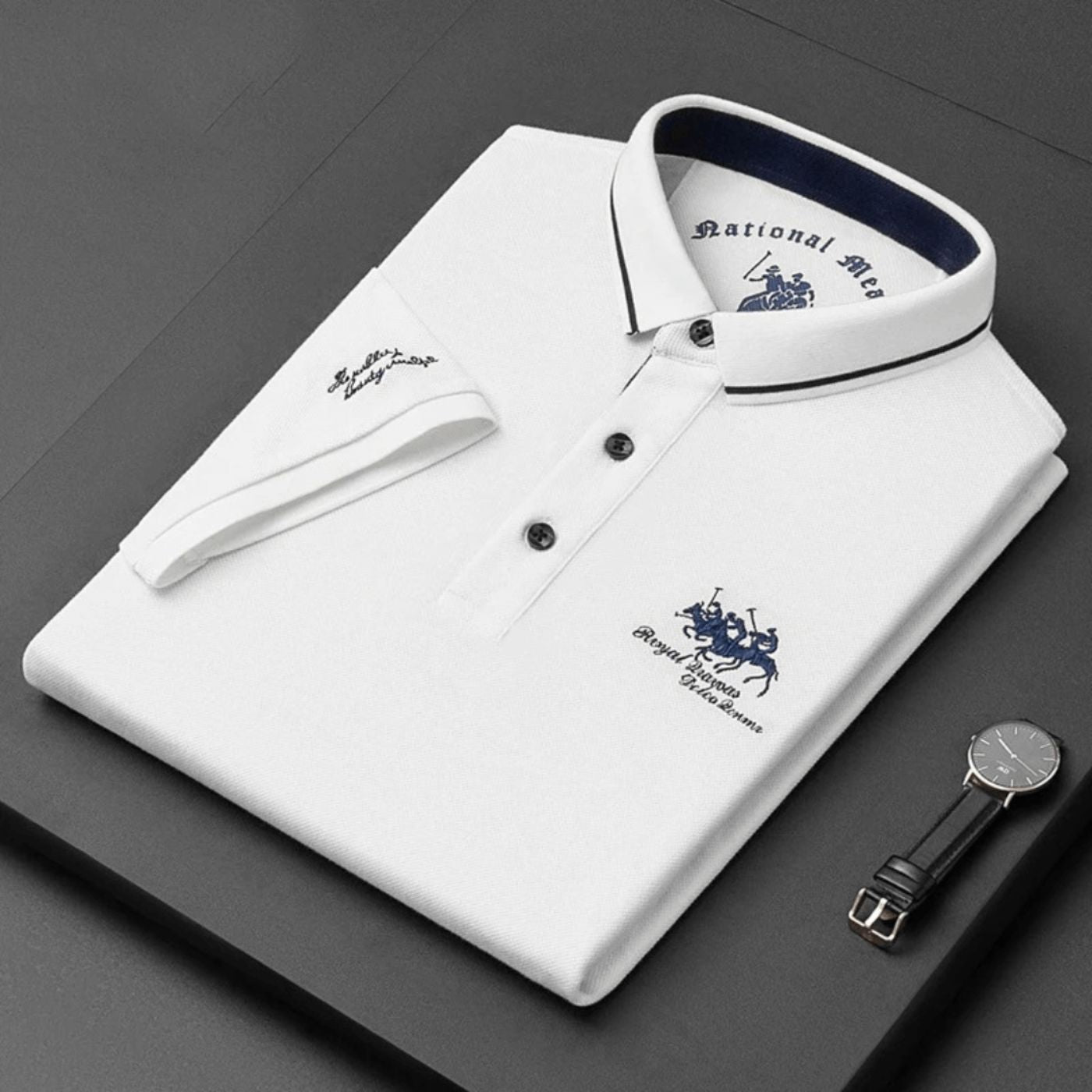 BUTTON COLLAR POLO FOR MEN
