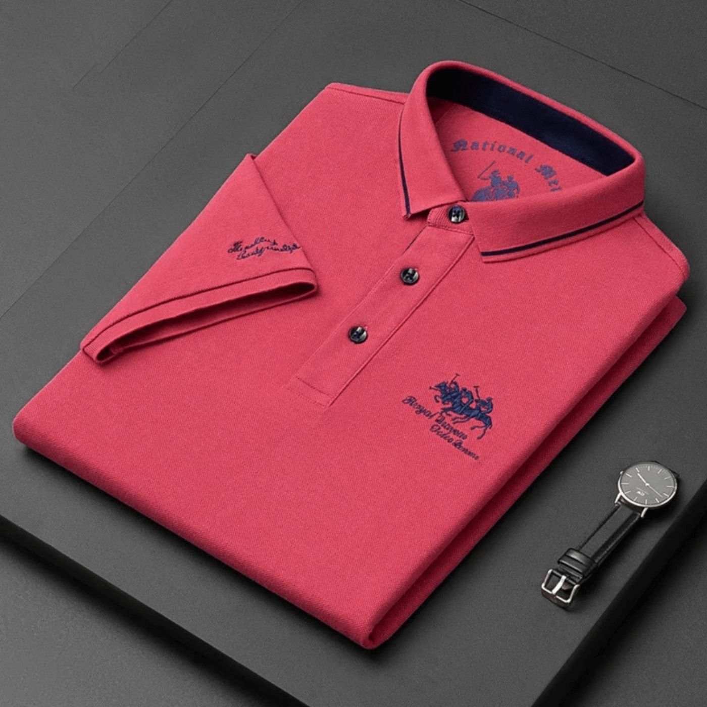 BUTTON COLLAR POLO FOR MEN