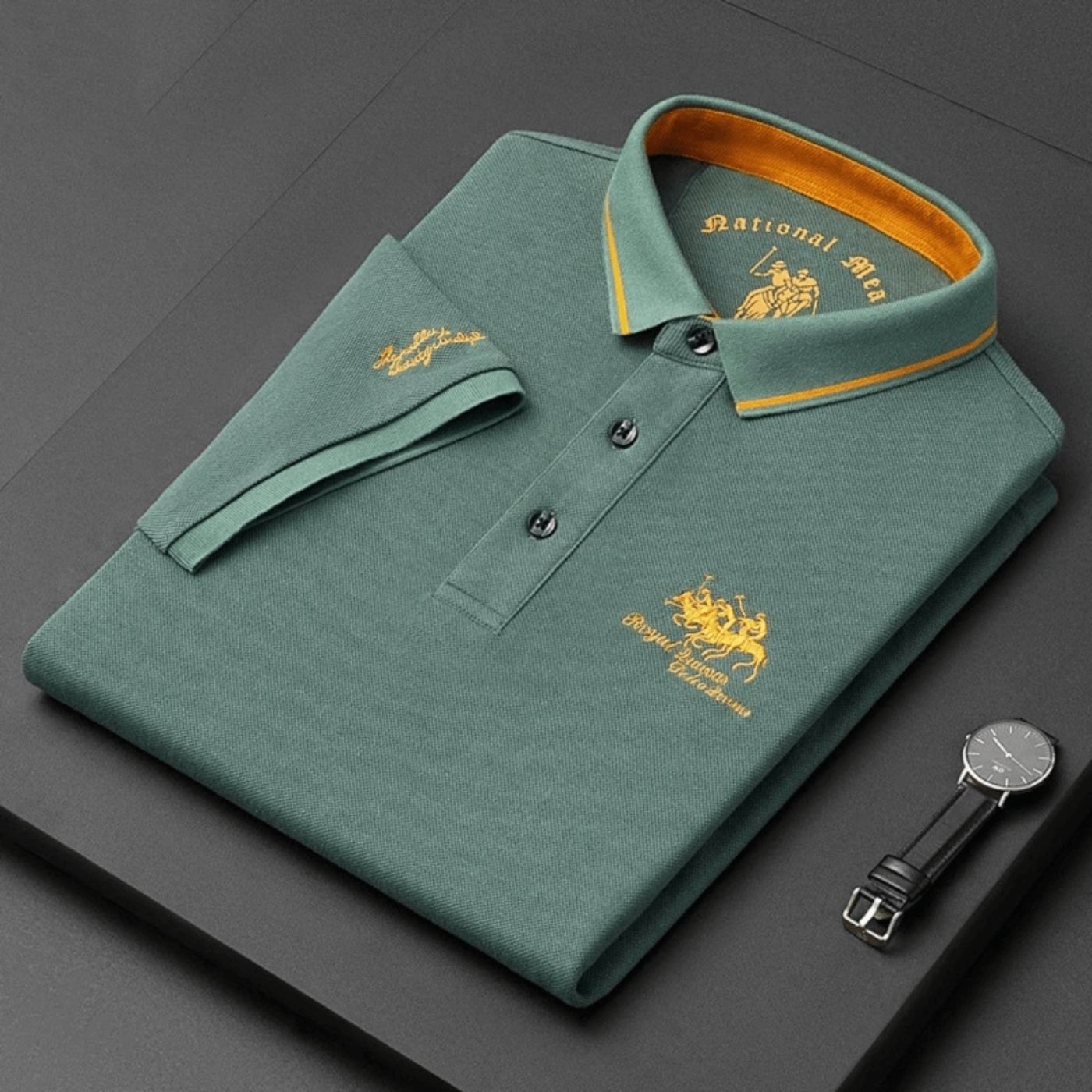 BUTTON COLLAR POLO FOR MEN