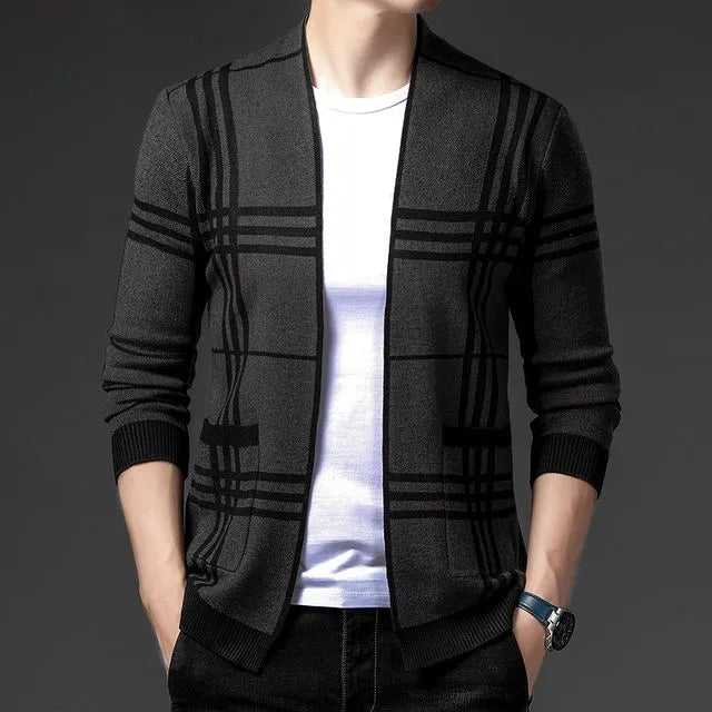 WENTWORTH LONDON | CHECKERED KNIT CARDIGAN FOR MEN