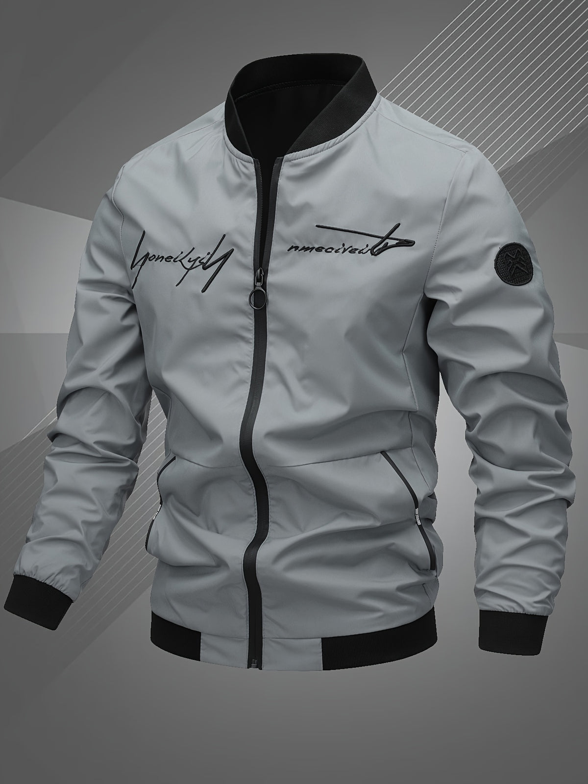 LETTER EMBROIDERED JACKET FOR MEN