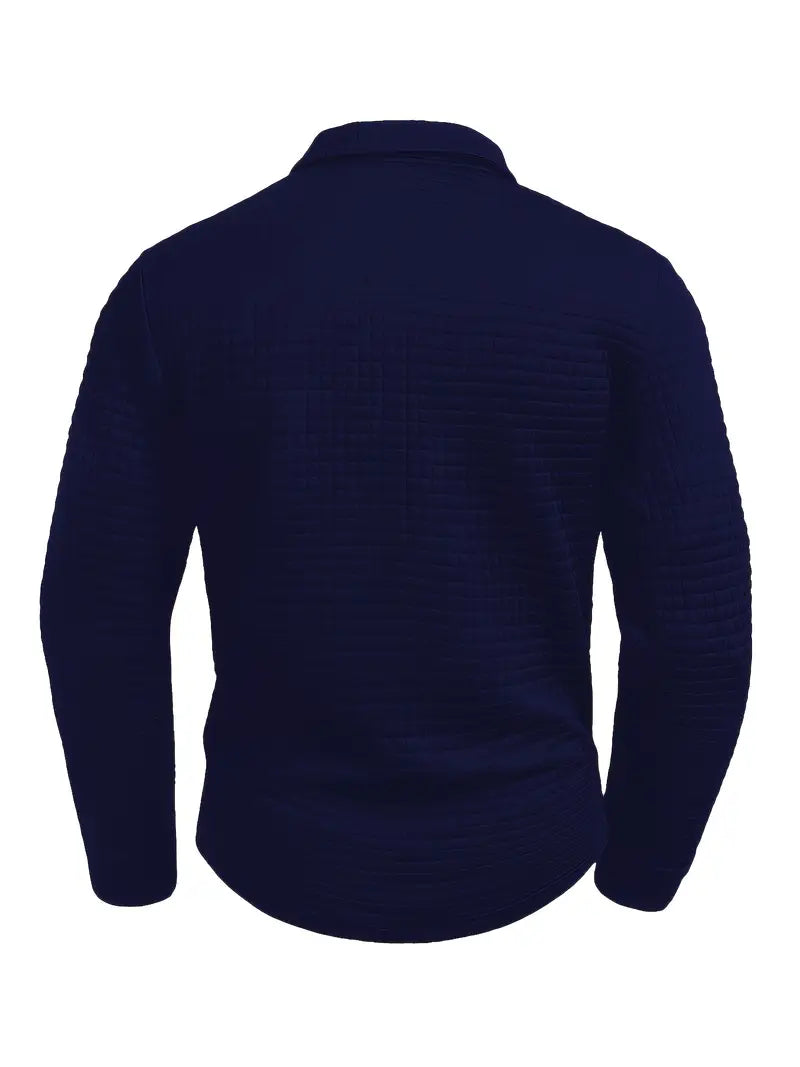 WAFFLE KNIT POLO FOR MEN