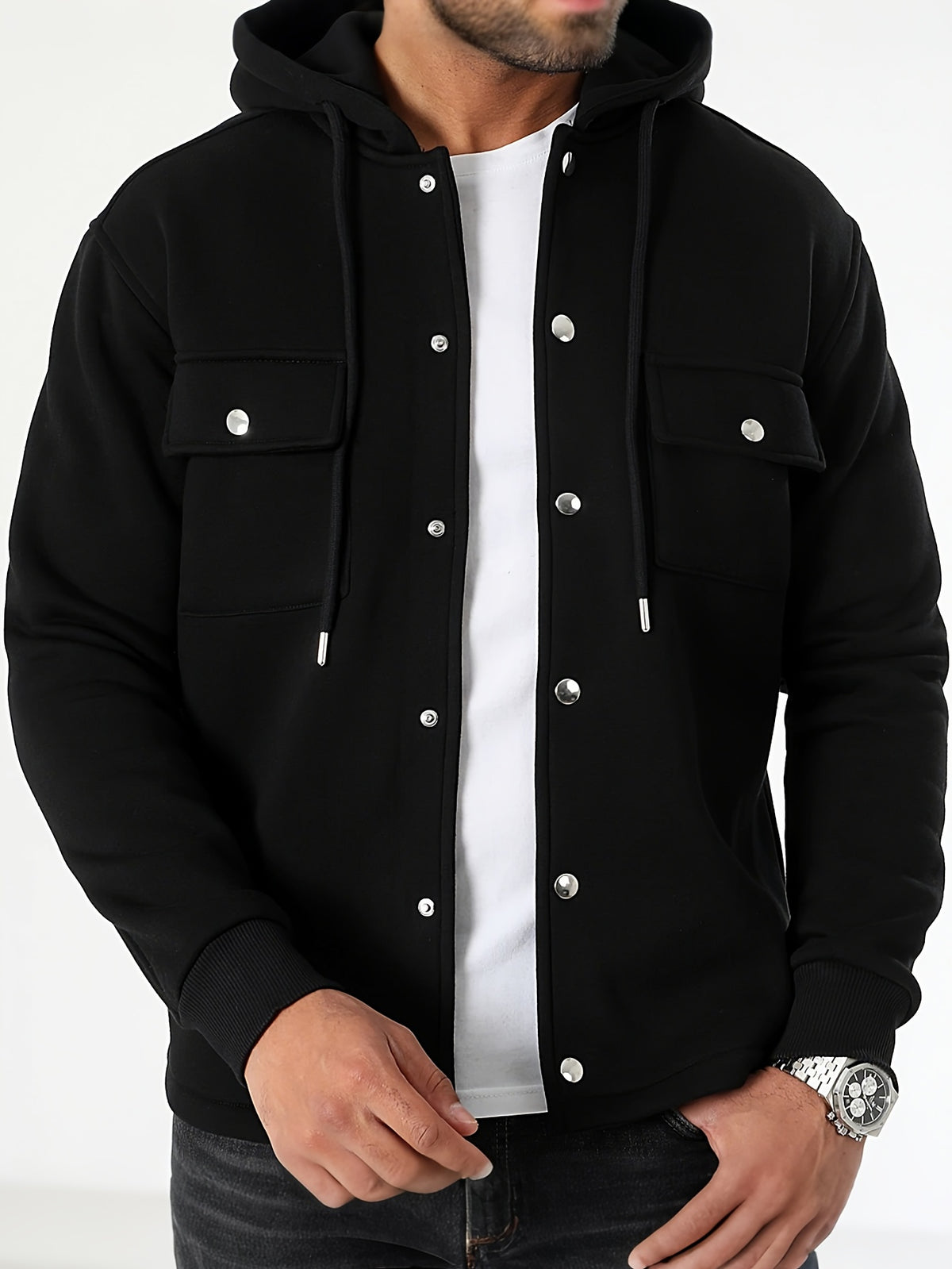 SOLID KNIT HOODIE FOR MEN