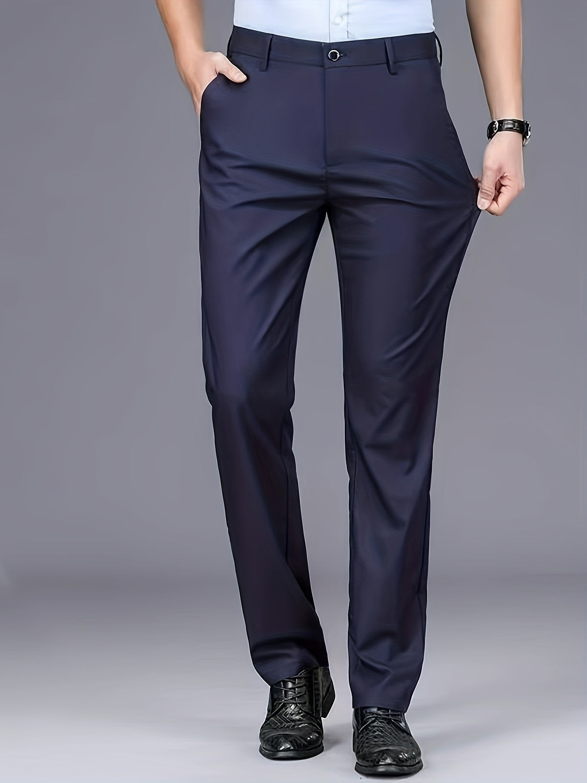 STRAIGHT LEG DRESS TROUSERS FOR MEN