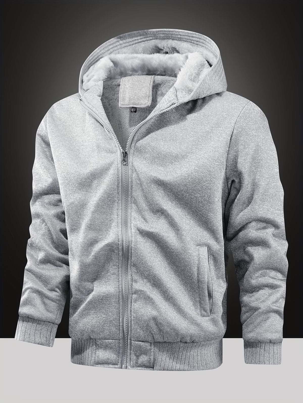 THICK LINED HOODED ZIP HOODIE FOR MEN