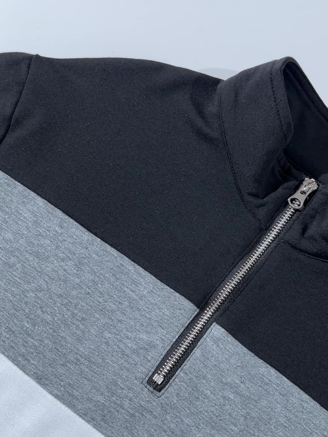 COLOR BLOCK ZIP SHIRT FOR MEN