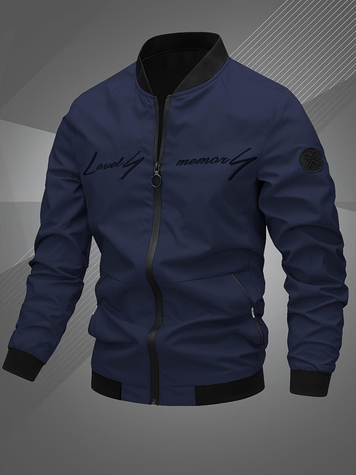 EMBROIDERED BASEBALL JACKET FOR MEN