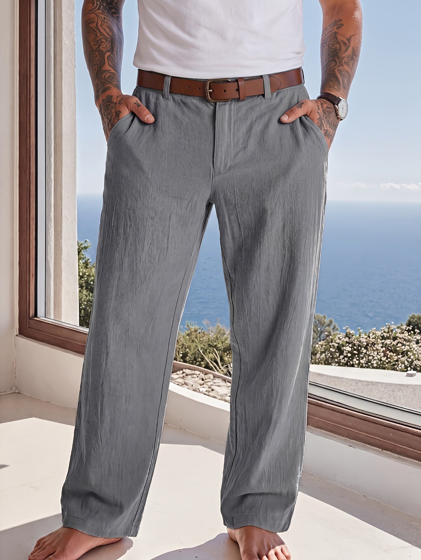 CLASSIC LINEN TROUSERS FOR MEN